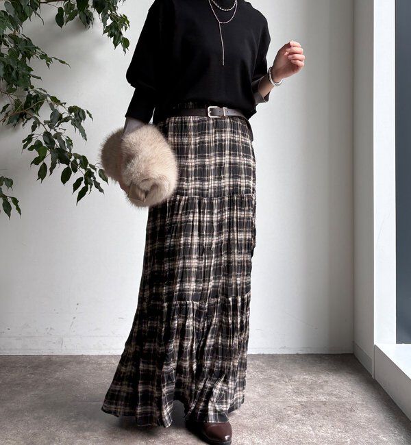  「【WEB限定】袖カラー配色ニットトップス」|ニット・セーター|