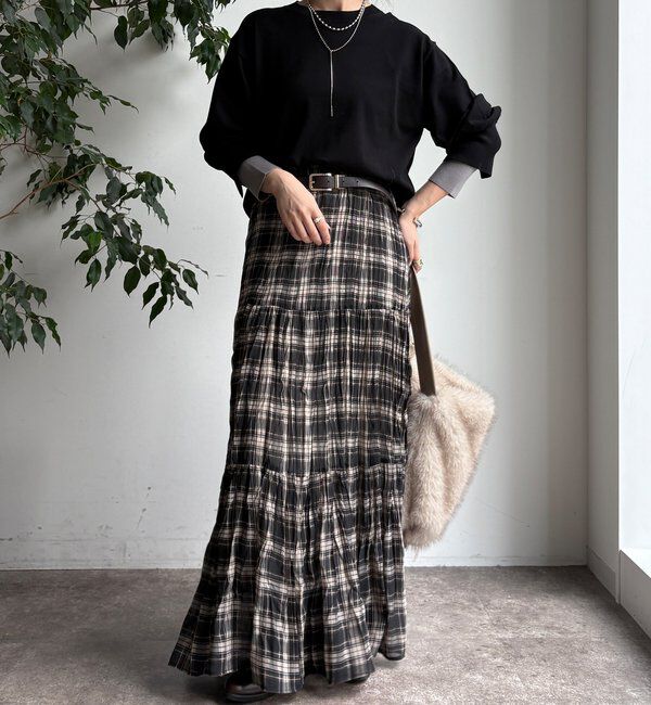  「【WEB限定】袖カラー配色ニットトップス」|ニット・セーター|