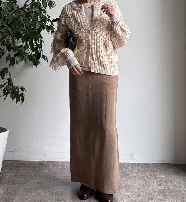  「【WEB限定】フリンジニットカーディガン」|カーディガン|