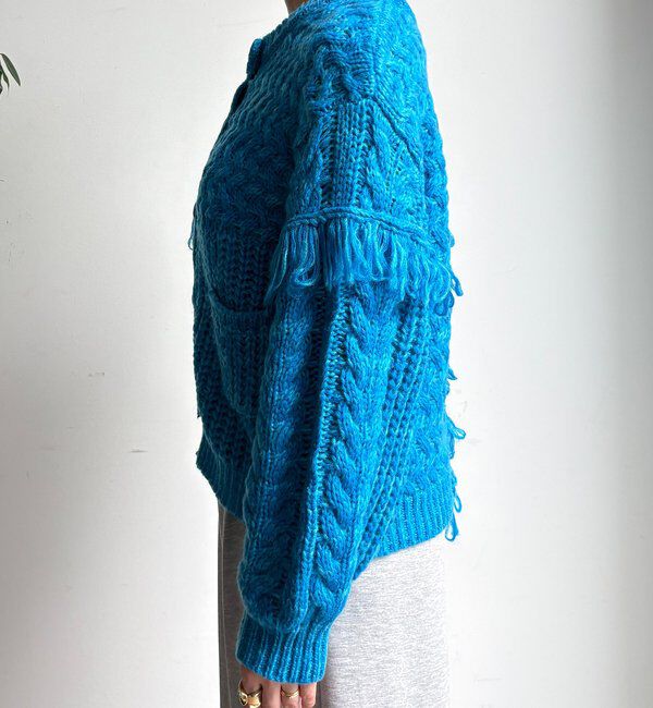  「【WEB限定】フリンジニットカーディガン」|カーディガン|