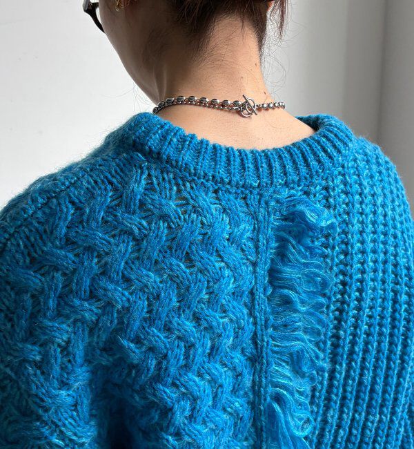  「【WEB限定】フリンジニットカーディガン」|カーディガン|