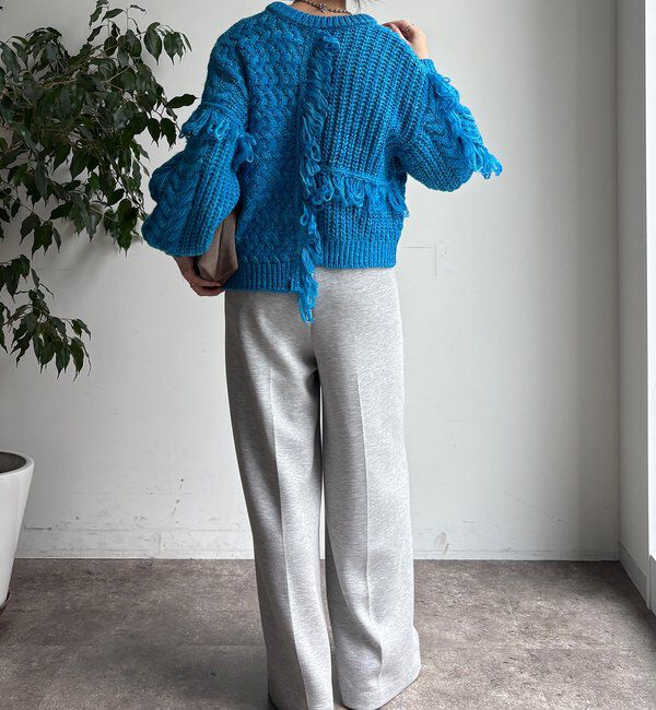  「【WEB限定】フリンジニットカーディガン」|カーディガン|