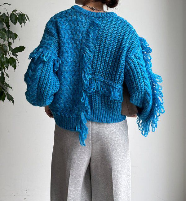  「【WEB限定】フリンジニットカーディガン」|カーディガン|