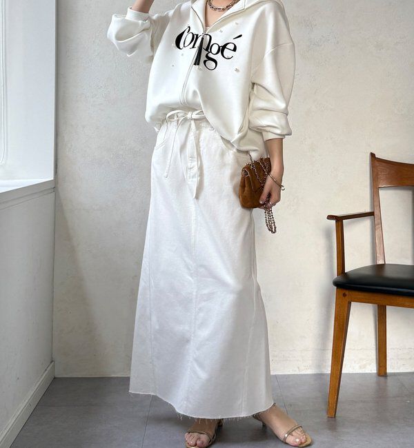  「【WEB限定】パール＋ロゴジップパーカー」|Tシャツ・カットソー|