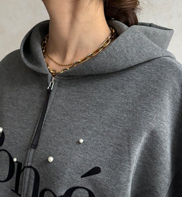  「【WEB限定】パール＋ロゴジップパーカー」|Tシャツ・カットソー|