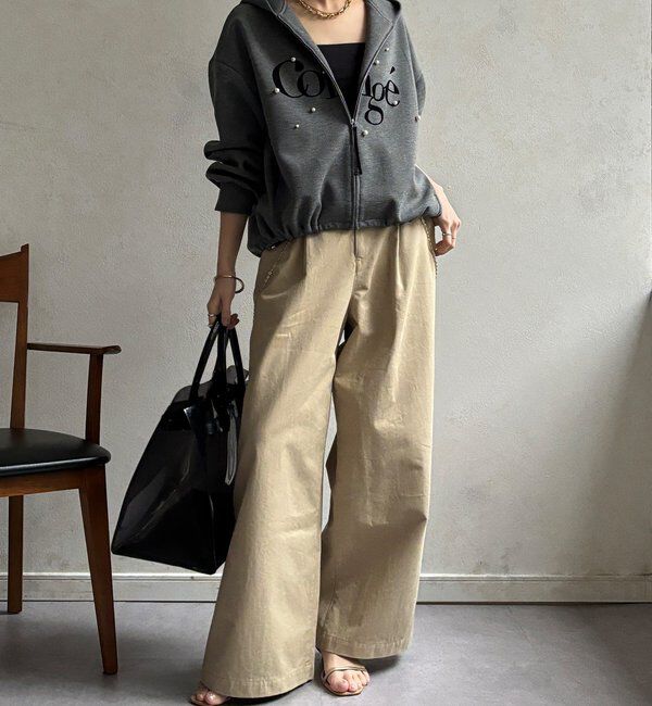  「【WEB限定】パール＋ロゴジップパーカー」|Tシャツ・カットソー|