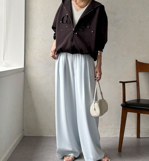  「【WEB限定】パール＋ロゴジップパーカー」|Tシャツ・カットソー|