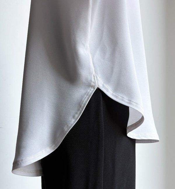  「袖リブバックボタンジョーゼットロゴプルオーバー」|シャツ・ブラウス|