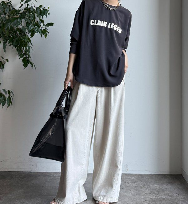  「袖リブバックボタンジョーゼットロゴプルオーバー」|シャツ・ブラウス|