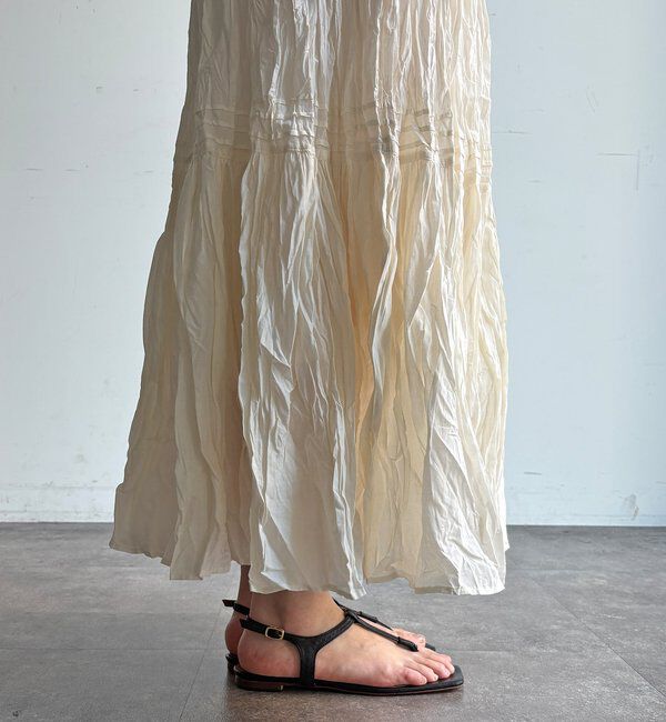  「【WEB限定】クリンクル加工ティアードスカート」|スカート|