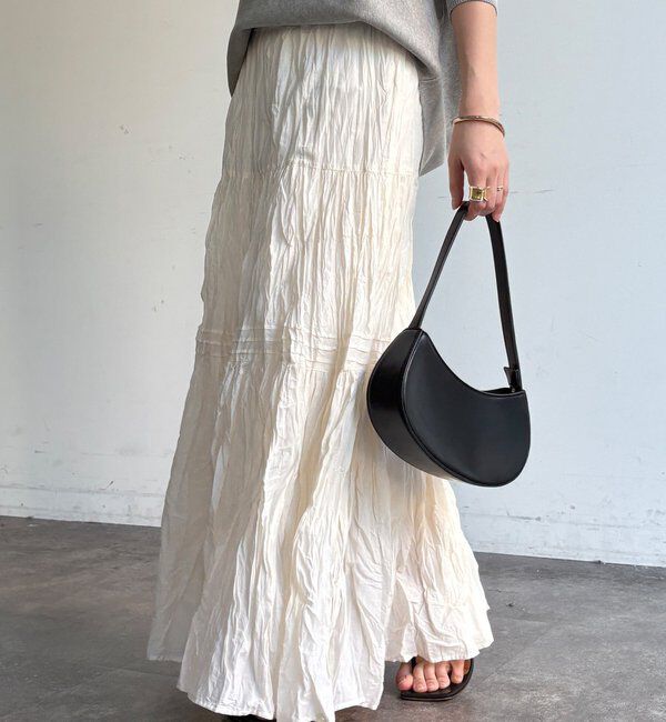  「【WEB限定】クリンクル加工ティアードスカート」|スカート|