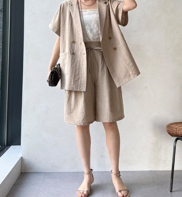  「【WEB限定/セットアップ可能】ショートスリーブジャケット」|テーラードジャケット|