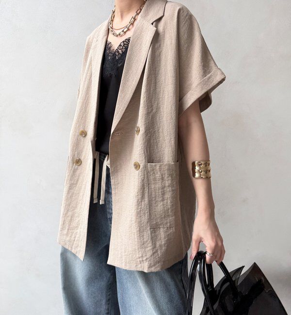  「【WEB限定/セットアップ可能】ショートスリーブジャケット」|テーラードジャケット|