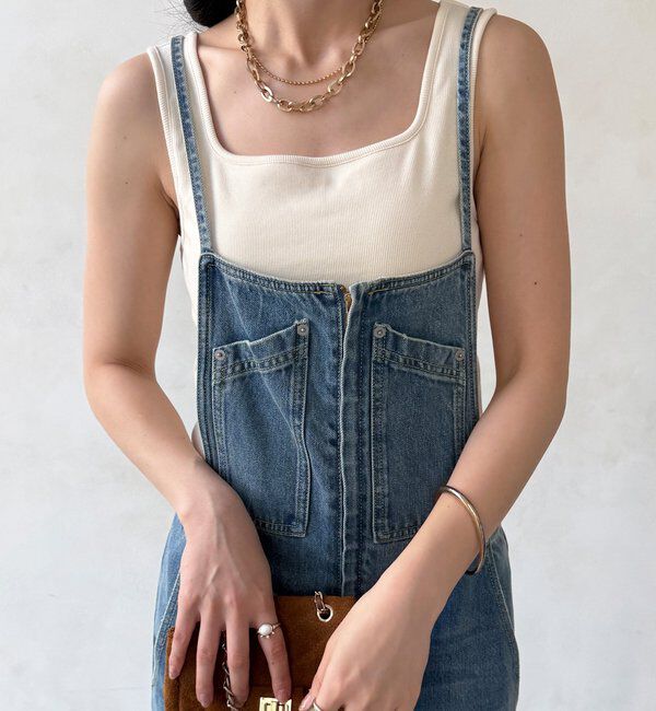  「【WEB限定】テレコカップ付スクエアタンク」|Tシャツ・カットソー|アイボリー