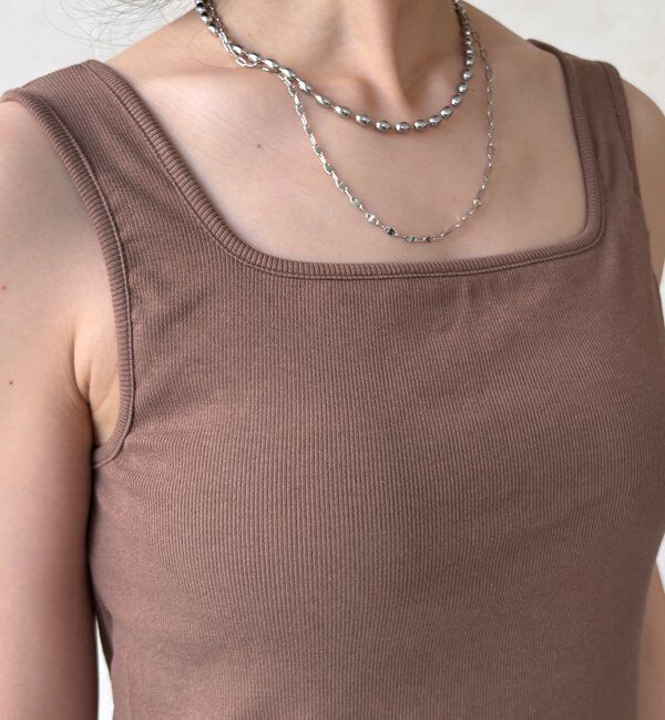  「【WEB限定】テレコカップ付スクエアタンク」|Tシャツ・カットソー|