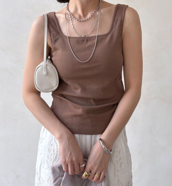  「【WEB限定】テレコカップ付スクエアタンク」|Tシャツ・カットソー|