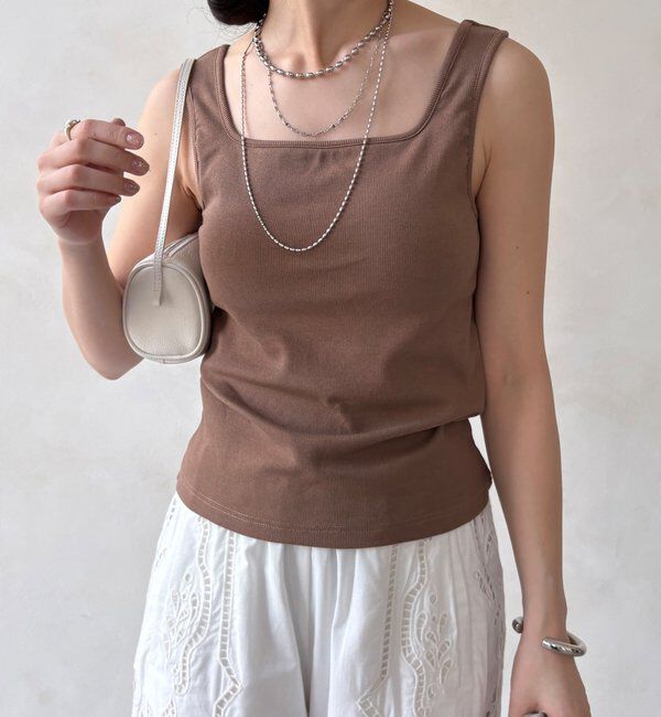  「【WEB限定】テレコカップ付スクエアタンク」|Tシャツ・カットソー|