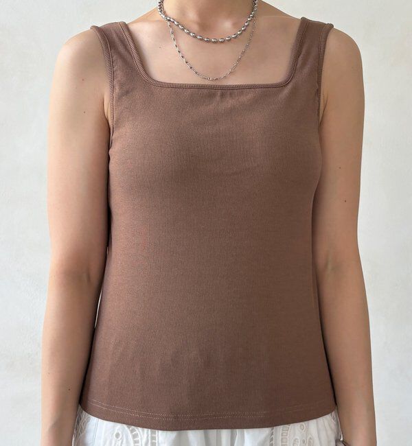  「【WEB限定】テレコカップ付スクエアタンク」|Tシャツ・カットソー|