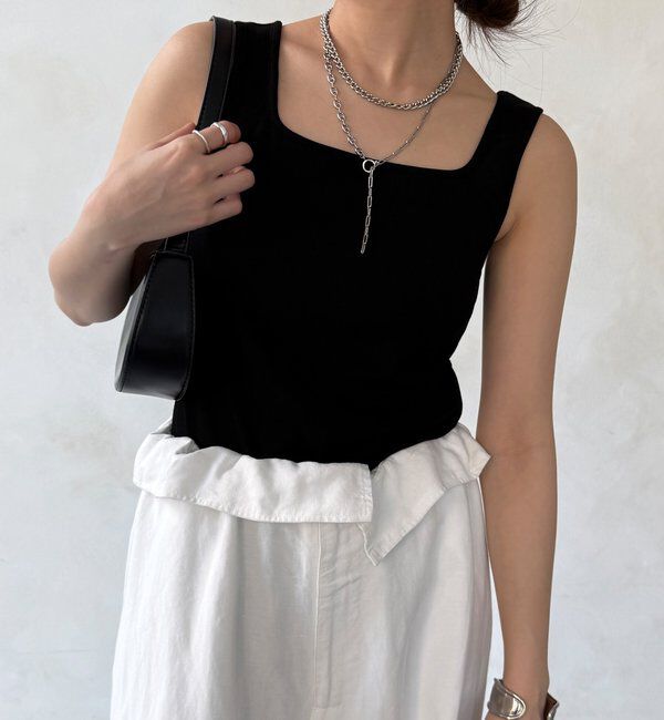  「【WEB限定】テレコカップ付スクエアタンク」|Tシャツ・カットソー|