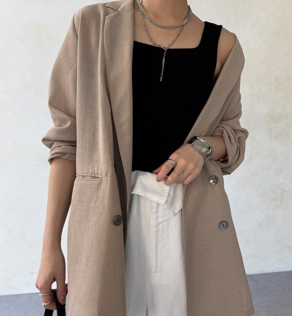  「【WEB限定】テレコカップ付スクエアタンク」|Tシャツ・カットソー|