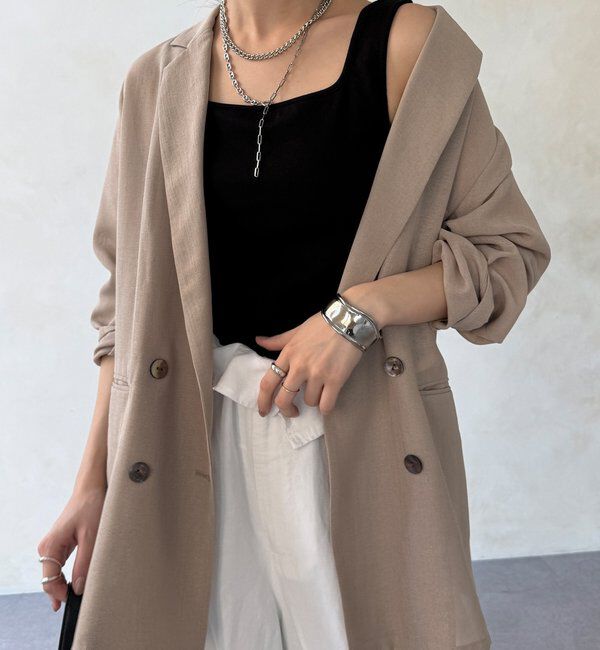  「【WEB限定】テレコカップ付スクエアタンク」|Tシャツ・カットソー|