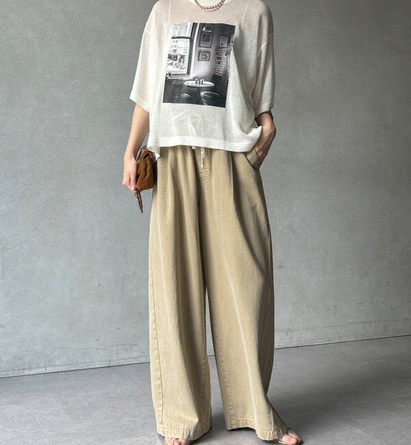  「【WEB限定】プリントシアーニットプルオーバー」|Tシャツ・カットソー|