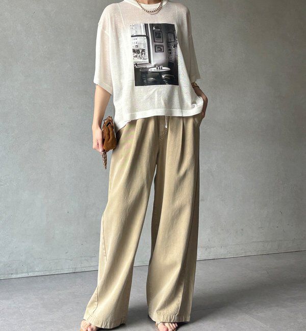  「【WEB限定】プリントシアーニットプルオーバー」|Tシャツ・カットソー|