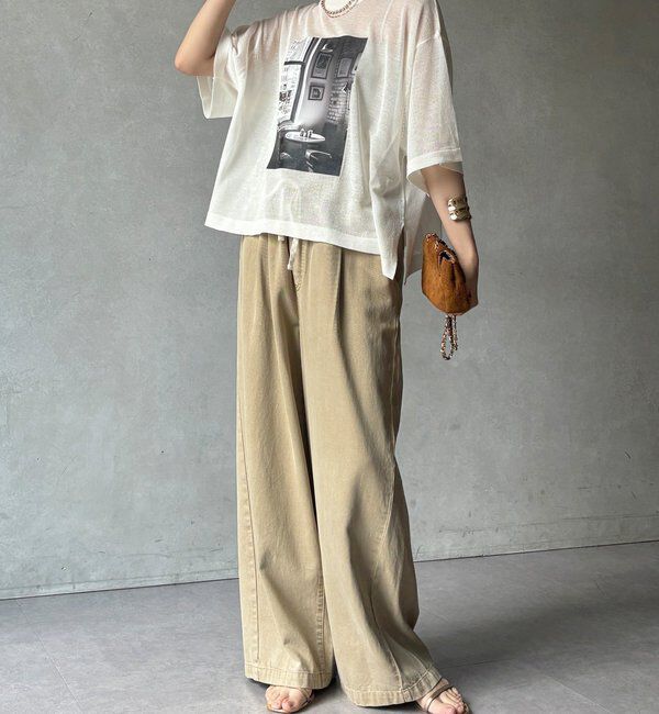  「【WEB限定】プリントシアーニットプルオーバー」|Tシャツ・カットソー|