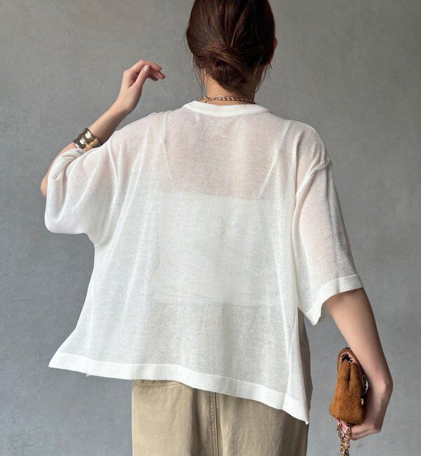  「【WEB限定】プリントシアーニットプルオーバー」|Tシャツ・カットソー|