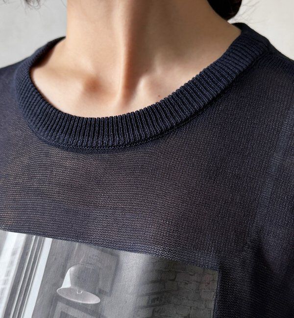  「【WEB限定】プリントシアーニットプルオーバー」|Tシャツ・カットソー|