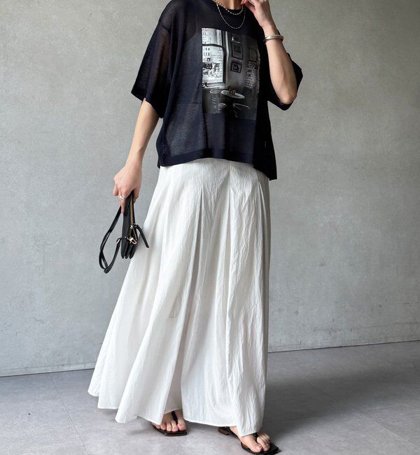  「【WEB限定】プリントシアーニットプルオーバー」|Tシャツ・カットソー|