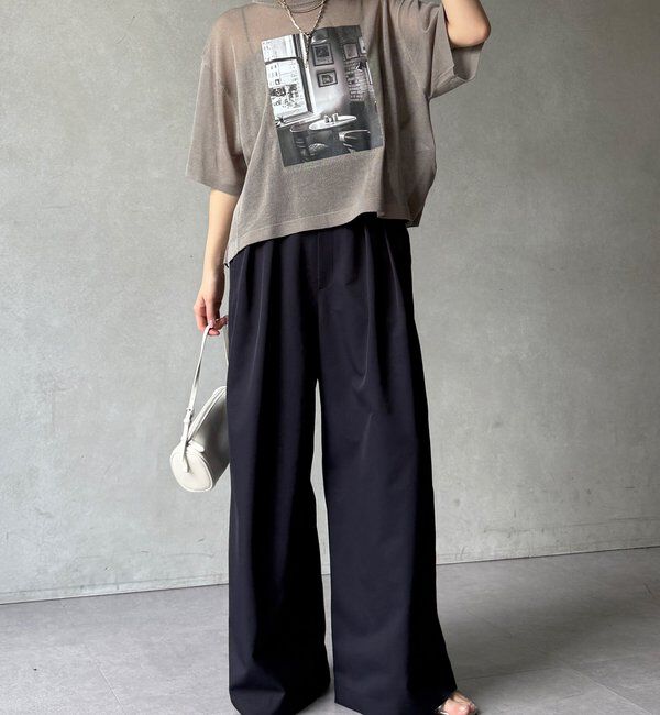  「【WEB限定】プリントシアーニットプルオーバー」|Tシャツ・カットソー|