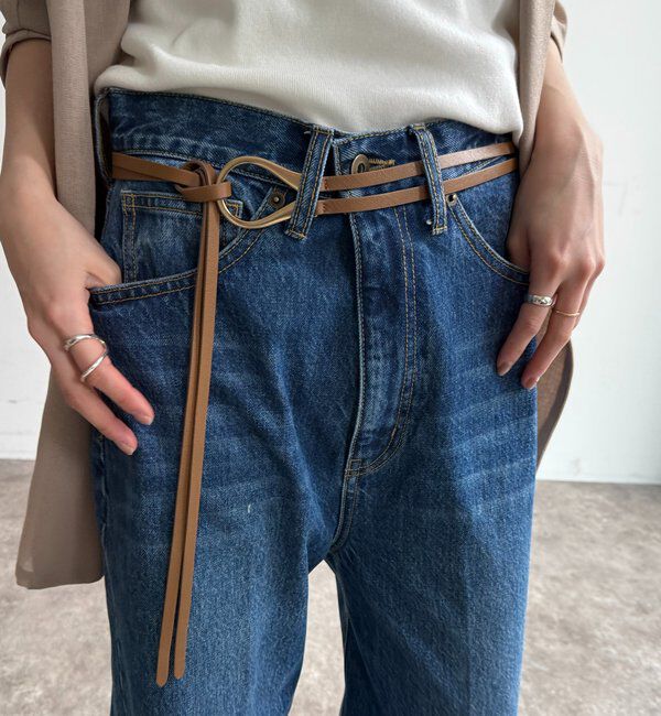  「Uバックルコードベルト」|ベルト|キャメル