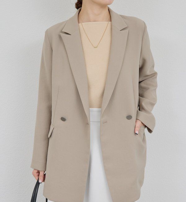  「ジャージーテーラードジャケット」|テーラードジャケット|グレージュ