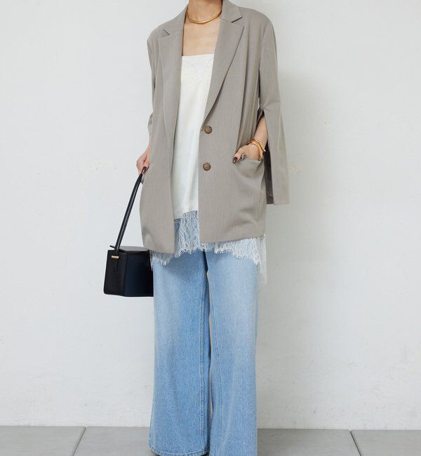  「【手洗い可】スリットスリーブジャケット」|テーラードジャケット|