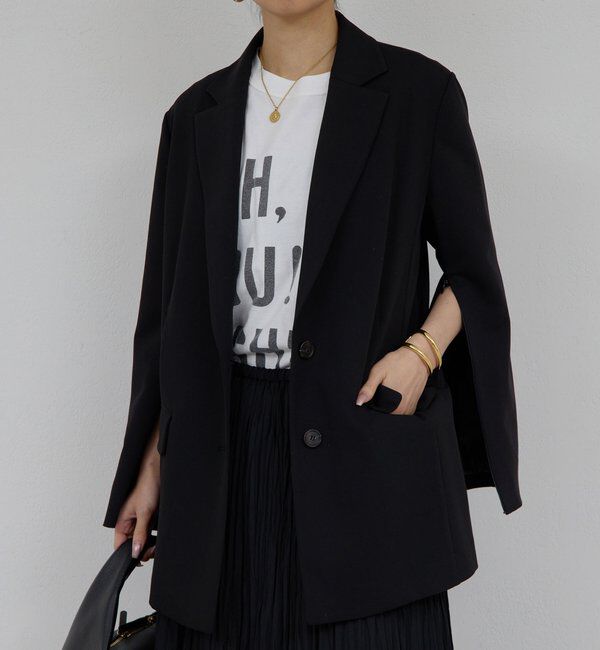  「【手洗い可】スリットスリーブジャケット」|テーラードジャケット|