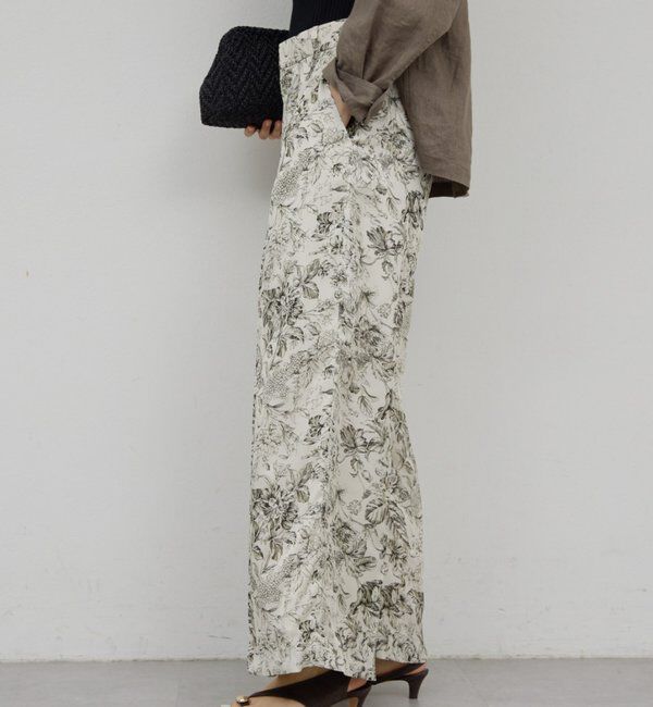  「【セットアップ対応】ボタニカルサテンスラックス」|チノ|