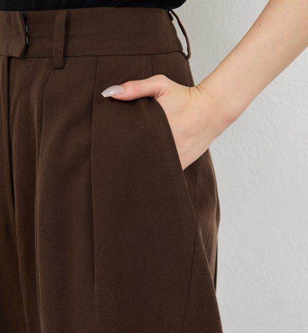  「リネンダブルタックパンツ」|チノ|