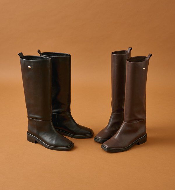  「スクエアトゥロングブーツ」|ロングブーツ|