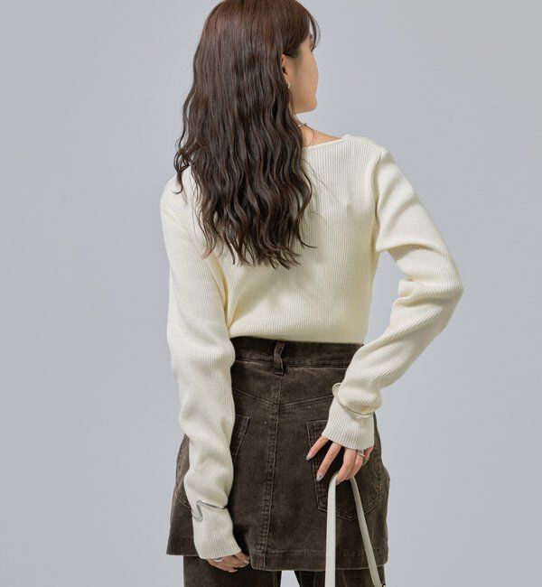  「オフショルリブニット」|ニット・セーター|