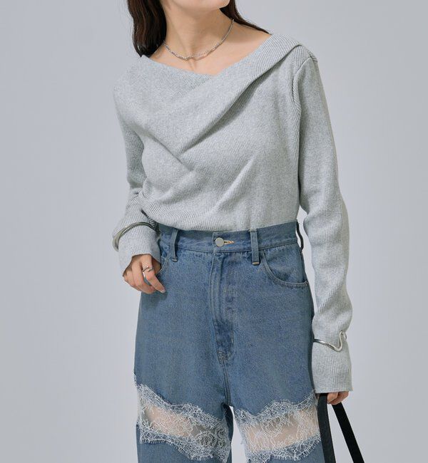  「オフショルリブニット」|ニット・セーター|