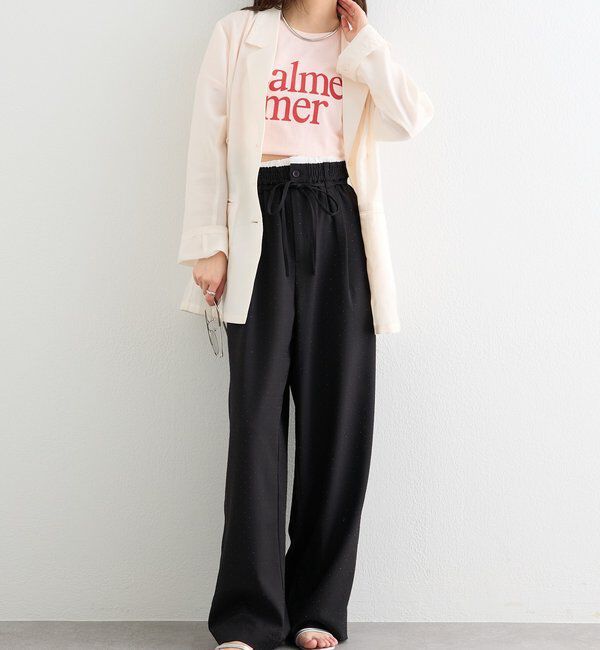  「ラインストーンWベルトパンツ」|チノ|