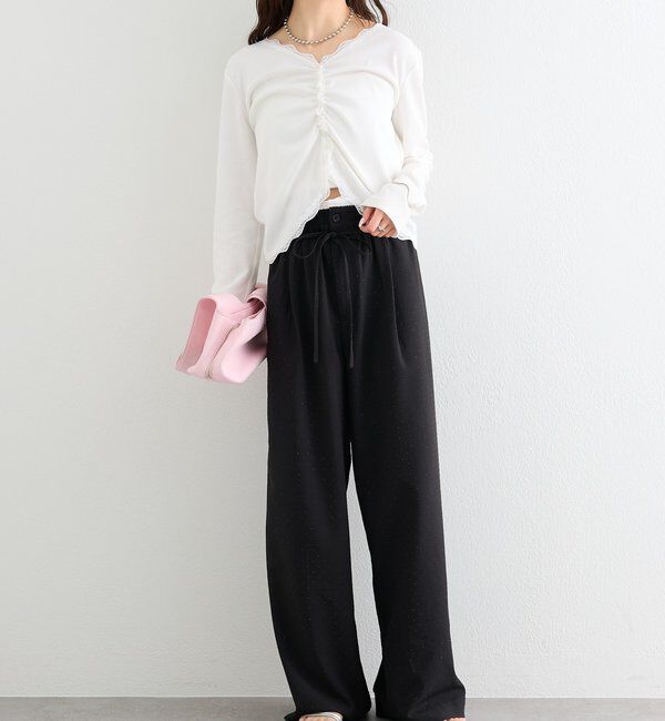  「ラインストーンWベルトパンツ」|チノ|