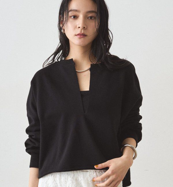  「スキッパーショートスウェット」|Tシャツ・カットソー|