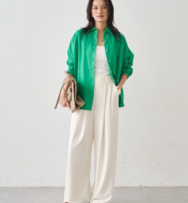  「【＠ld_risaコラボ】ジャージータックワイドパンツ」|チノ|