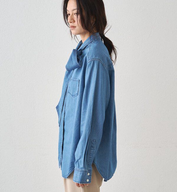  「ライトデニムボウタイブラウス」|シャツ・ブラウス|