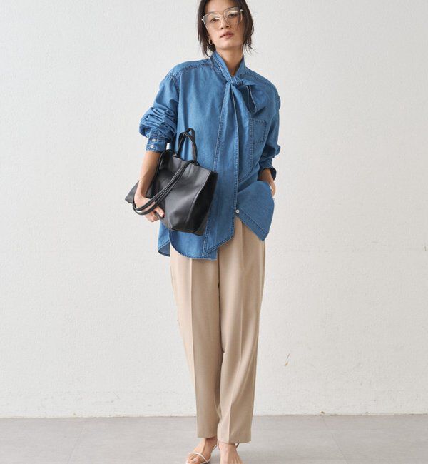  「ライトデニムボウタイブラウス」|シャツ・ブラウス|