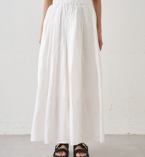  「リネンタックギャザースカート」|スカート|