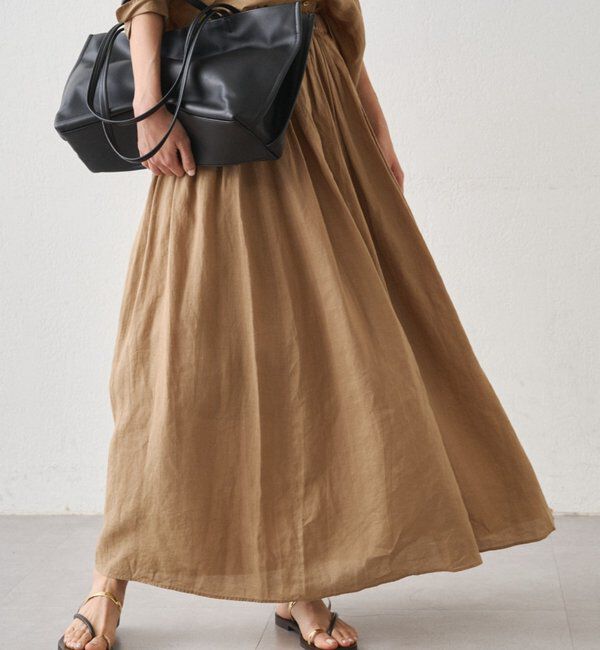  「リネンタックギャザースカート」|スカート|