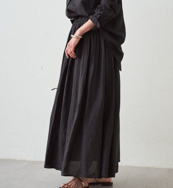  「リネンタックギャザースカート」|スカート|